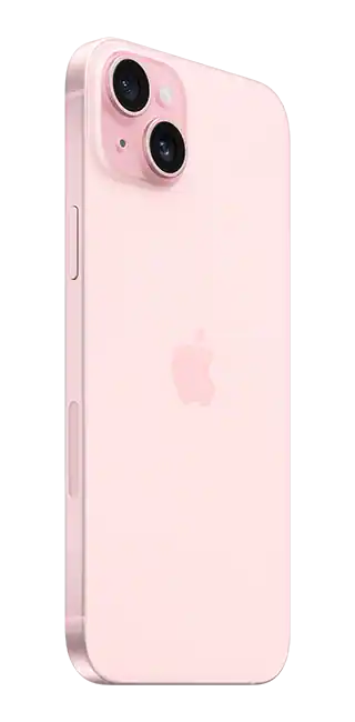 iPhone 15 Plus, Розовый — вид сзади