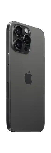 iPhone 15 Pro Max, Чёрный титан — вид сзади