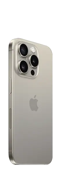 iPhone 15 Pro, Натуральный титан — вид сзади